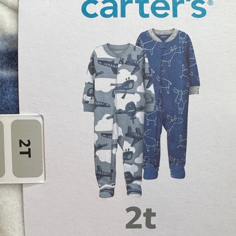 NWT Carter's Blue and White Fleece Pajama Set